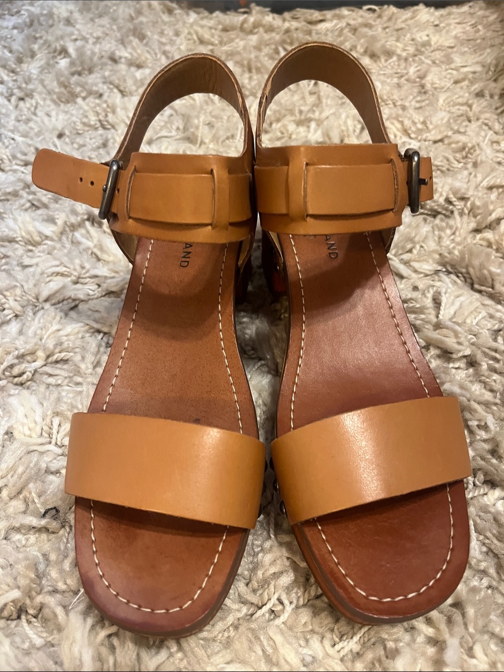 Lucky Brand Hannela Platform Leather Ankle-Strap Sandals